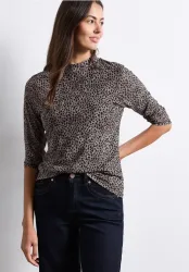 Langarm Mesh-Shirt mit Turtle Neck