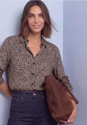 Langarm Shirt mit Kragen und Knopfleiste