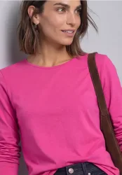 Basic Langarm Shirt in Unifarbe
