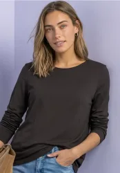 Basic Langarm Shirt in Unifarbe