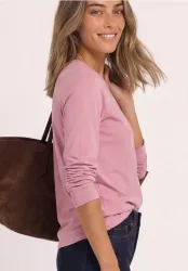 Basic Langarm Shirt in Unifarbe