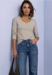 Langarm Shirt mit Carré Ausschnitt