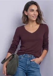 Langarm Shirt mit Carré Ausschnitt