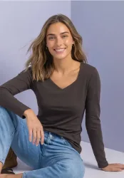 Langarm Shirt mit Carré Ausschnitt