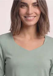 Langarm Shirt mit Carré Ausschnitt