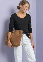 Langarm Shirt mit Carré Ausschnitt