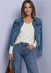 Langarm Shirt mit Carré Ausschnitt