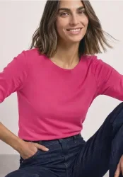 Basic Shirt mit U-Boot-Ausschnitt