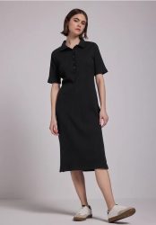Kleid mit Rippstruktur
