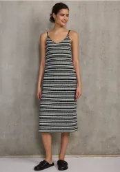Gestreiftes Spitzenkleid