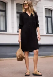 Knielanges Kleid mit Embroidery
