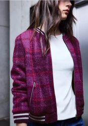Karierter Federgarn Blouson