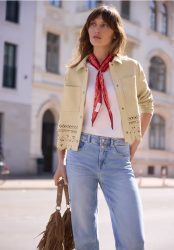 Jacke aus Velours mit Cut