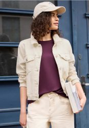 Colored Denim Jacke mit Brusttaschen