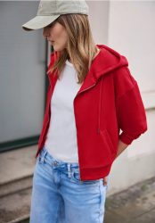 Sweatjacke im verkürzten Schnitt