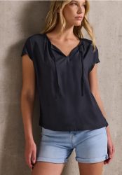 Viskosebluse mit Raffung