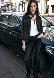 Jeanshemd mit Glitzerdetails