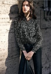 Gemusterte Chiffon Bluse