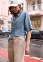 Kurzarm Bluse im Washed