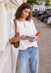 Kurzarm Bluse mit Volant