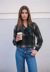 Chiffon-Bluse mit Schleifendetail