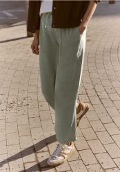 Mid Waist Straight Leg Hose im Loose Fit