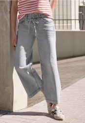 Cropped Wide Leg Jeans im Loose Fit
