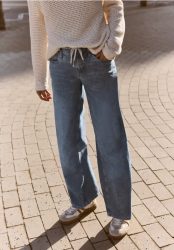 Mid Waist Wide Leg Jeans im Loose Fit