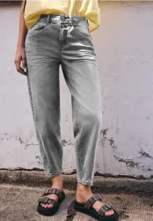 High Waist Barrel Leg Jeans im Loose Fit