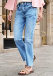 Mid Waist Flared Leg Jeans im Slim Fit