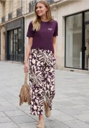 Culotte im Loose Fit mit floralem Muster