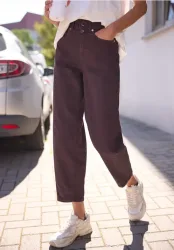 High Waist Barrel Leg Jeans im Loose Fit