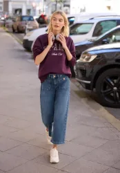 Mid Waist Wide Leg Jeans im Loose Fit