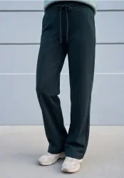 Mid Waist Wide Leg Hose im Casual Fit
