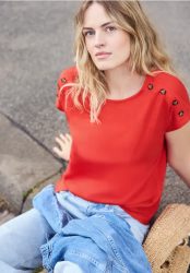 Dropped Shoulder Shirt mit Knopfdetail