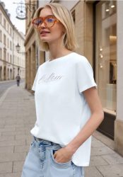Kurzarm Shirt mit Wording Emboidery