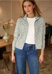 Langarm Jacke mit Print und Struktur