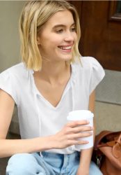 Dropped Shoulder Shirt mit Split Neck