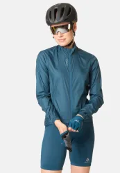 Odlo Essential Windproof Radjacke für Damen - Radsport - blau, XS
