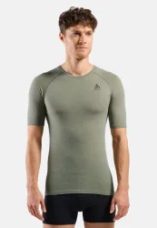 Odlo Merino Performance Wool 140 Seamless Base Layer T-Shirt für Herren - Wandern, Radsport - grün, XXL