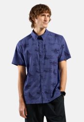 Odlo Essential Print Kurzarmhemd für Herren - Wandern - blau, XL