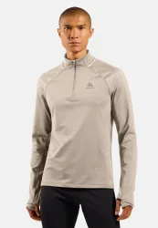 Odlo X-Alp Ceramiwarm Lauf-Mid Layer Half-Zip für Herren - Trail Running, Running - beige, XXL
