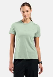 Odlo Merino Tencel Plain T-Shirt für Damen - Wandern, Casual Comfort - grün, XS