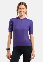 Odlo Essential Rad-Shirt Half-Zip für Damen - Radsport - lila, XS