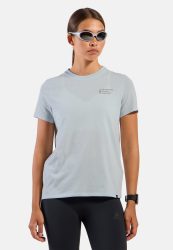 Odlo Cotton Blend Unlimited T-Shirt für Damen - Wandern, Casual Comfort - blau, XS