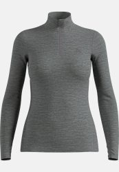 Odlo Merino 200 Base Layer Half-Zip für Damen - Wandern, Ski & Snow - grau, M