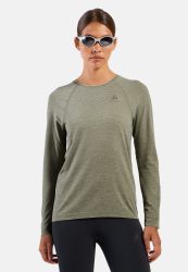 Odlo Essential Seamless Langarm-Laufshirt für Damen - Training, Running - grün, XL