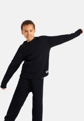 Odlo Quilted Base Layer Shirt für Kinder - Ski & Snow, Casual Comfort - schwarz, 164