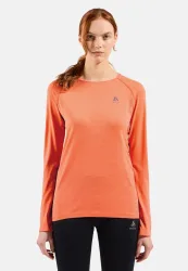 Odlo Essential Seamless Langarm-Laufshirt für Damen - Training, Running - orange, L