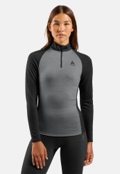 Odlo Natural Performance Wool 150 Base Layer Half-Zip für Damen - Wandern, Ski & Snow - grau, S